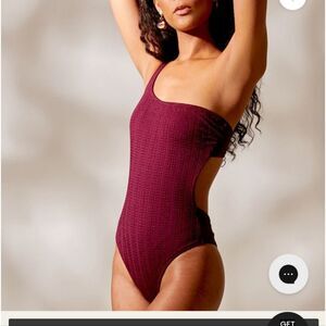 Lemlem 1 piece Amelia 1 shoulder swimsuit in Jordano's Burgandy size XL NWT